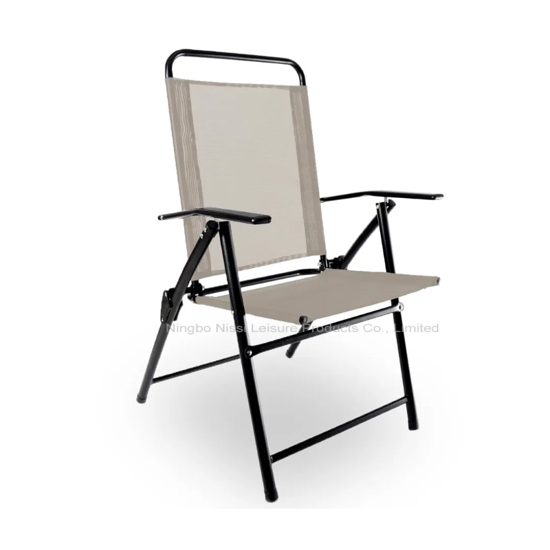3 Position Outdoor Foldable Metal Teslin Iron Steel Bistro Patio Garden Folding Chair