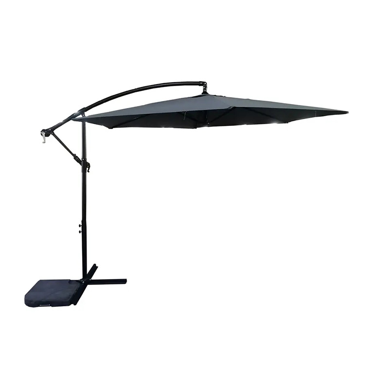 Cheap Outdoor Backyard Deck Hanging Patio Umbrella Banana Umbrella Garden Parasol with Crank with Cross Base