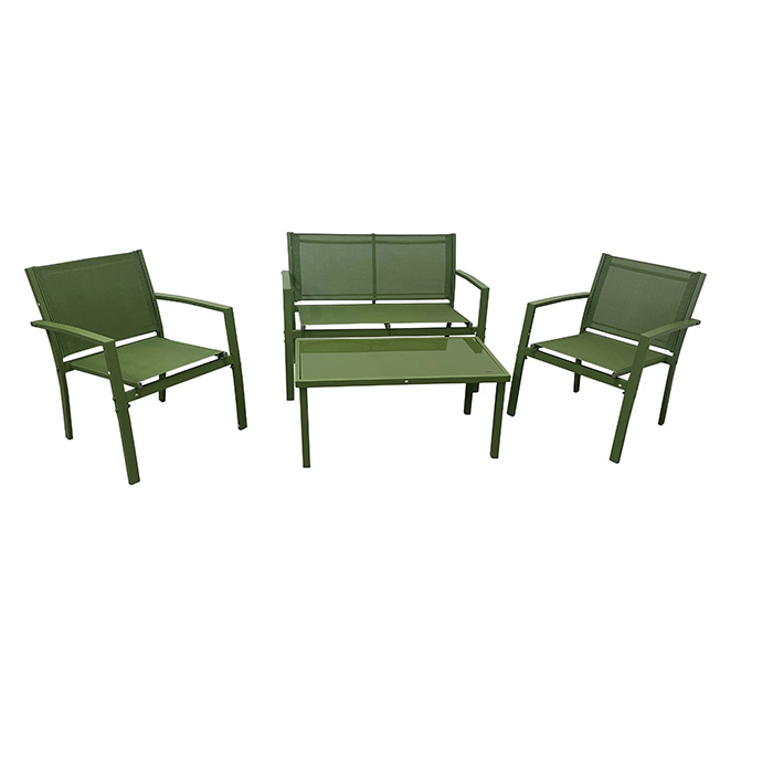 4PCS Metal Outdoor Patio Garden Terrace Furniture Set With 4 Seats KD