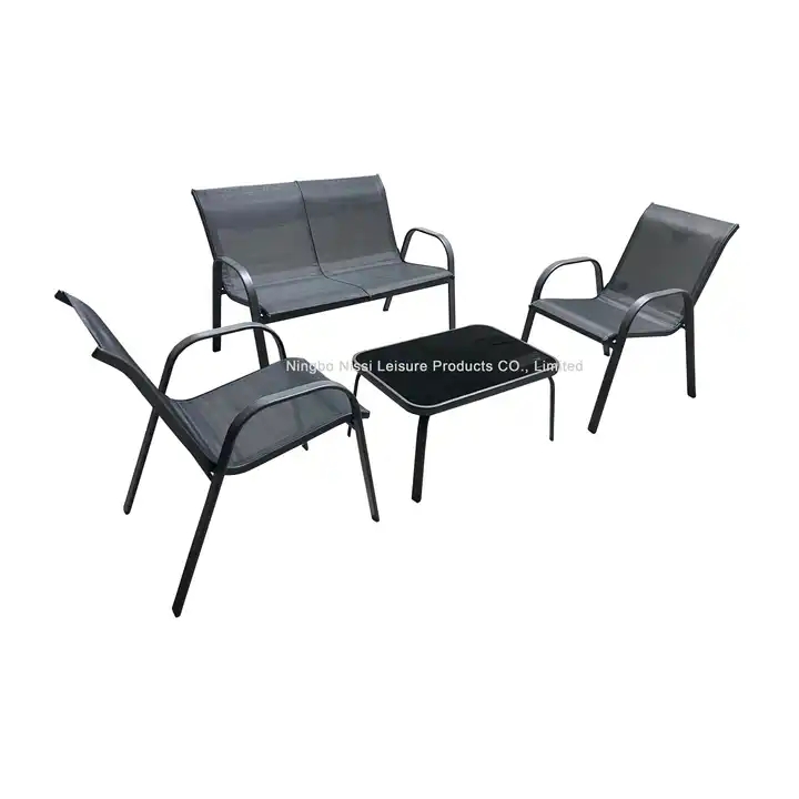 4PCS Metal Outdoor Patio Furniture Set With 4 Seats