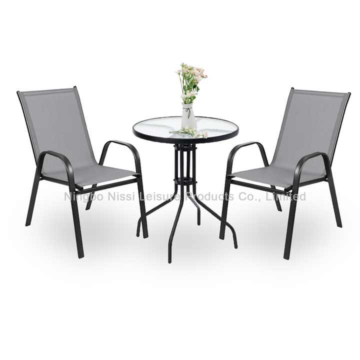 3pc Outdoor Metal Steel Iron Balcony Table Chair Set