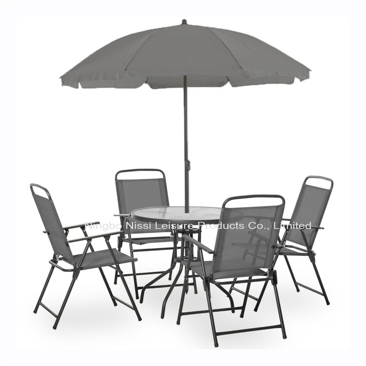6 Piece Outdoor Garden Furniture Patio Garden Set with Umbrella