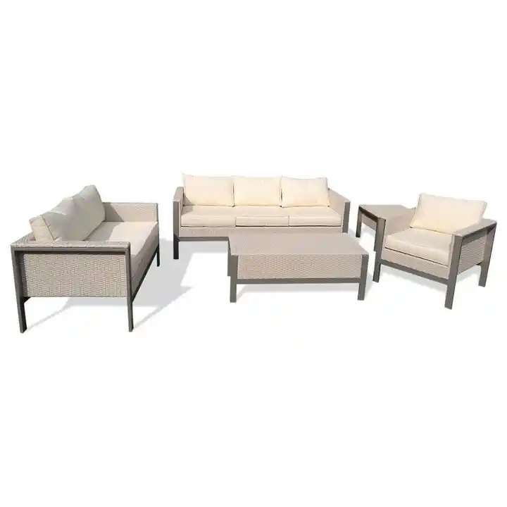 Outdoor Furniture Sofa Set Luxury Aluminum Patio Wicker Poly Rattan Garden Sofas