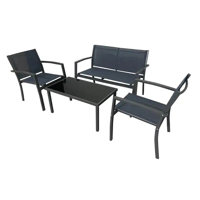 4PCS Metal Iron Garden Outdoor Patio Furniture Set With 4 Seats KD