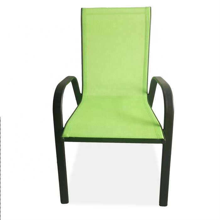 Outdoor Green Patio Garden Metal Steel Sling Stackable Stacking Chair Armchair