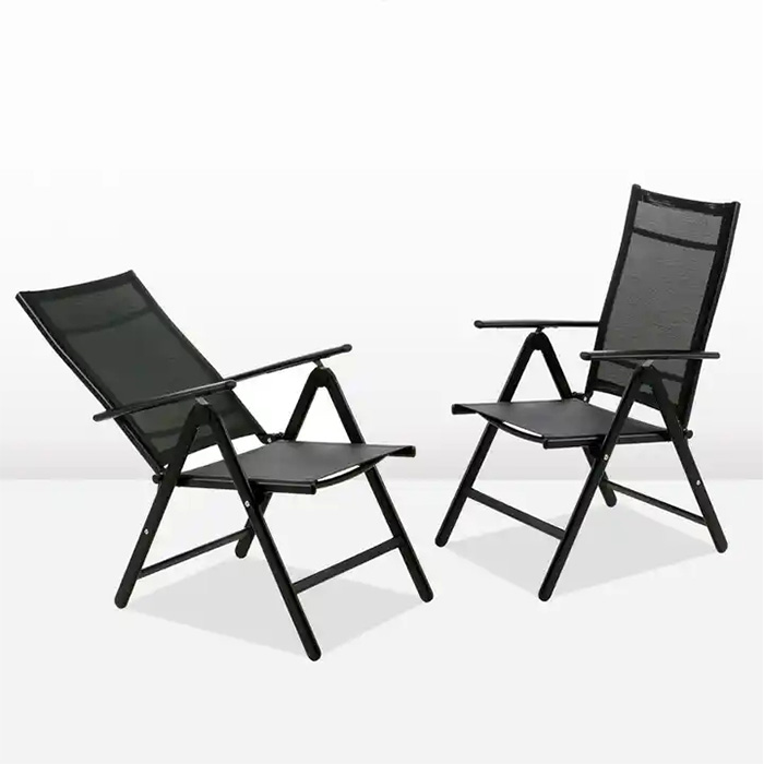 Outdoor Metal Garden Furniture Back Adjustable Reclining Folding Bistro Garden Patio Chairs Set