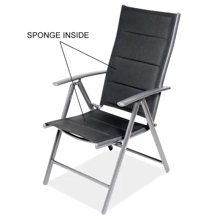 Multi-Position Outdoor Metal Aluminium Folding Sponge Tarrington Garden House Garden Furniture Padded Chair with Padded Seat