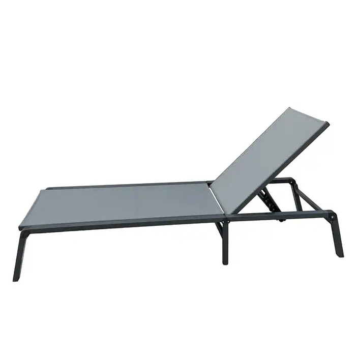 New Design Outdoor Aluminum Teslin Foldable Garden Sun Lounger Pool Furniture Sunbed Beach Chaise Lounge Chair