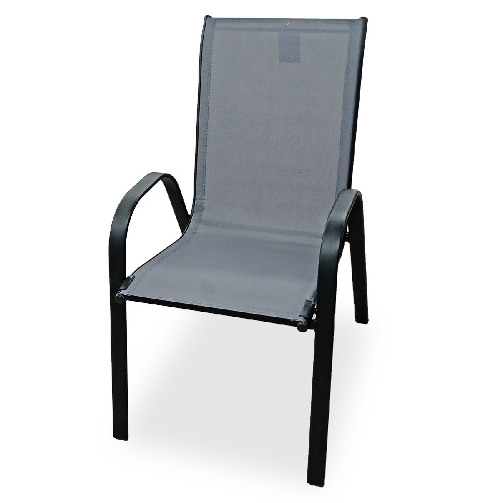 Cheap Garden Design Modern Steel Frame Patio Garden Patio Armchair Armrest Chairs Outdoor for Sale Black