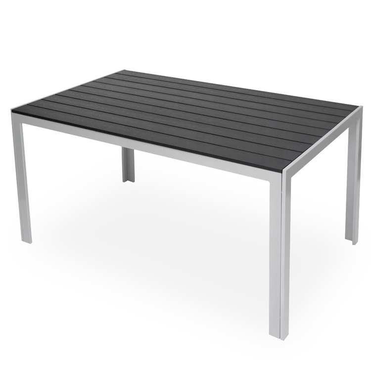 Outdoor Aluminum Metal Dining Rectangular WPC Patio Garden Table