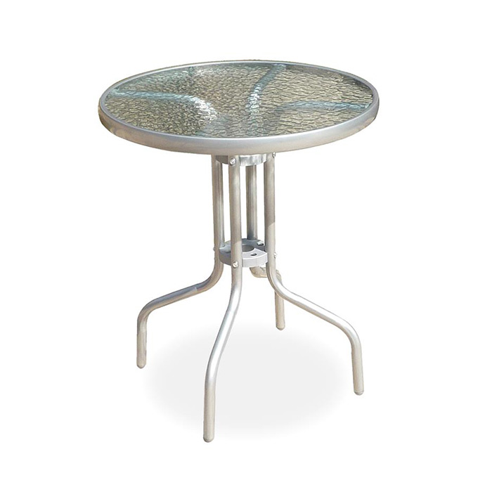 French Round Cafe Steel Iron Glass Bistro Patio Balcony Table