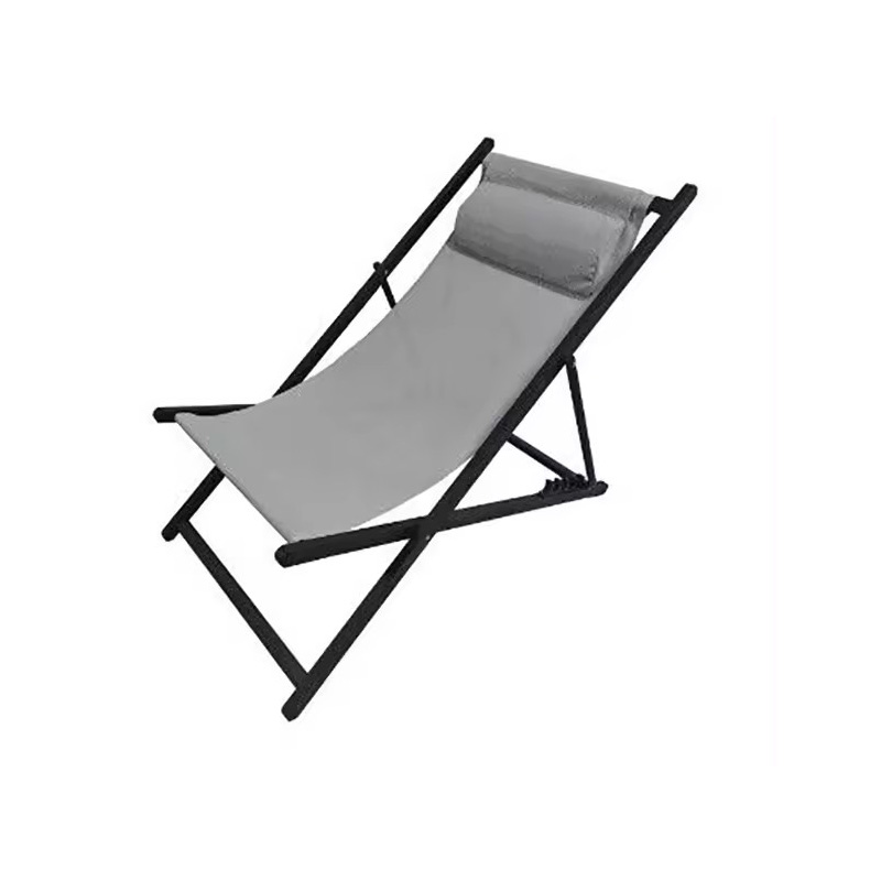 Cheapest Outdoor Metal Steel Sling Reclining Folding Beach Chair Pool Sun Lounger Deck Chair Teslin Garden Chaise Lounge